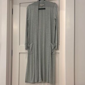 LOFT green Ribbed Cardigan duster